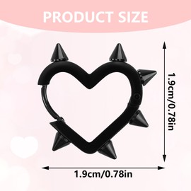 Heart Earrings Black Spike Earrings,Stainless Steel Gothic Earrings Punk Earrings Christmas Jewelry Gift for Women Men