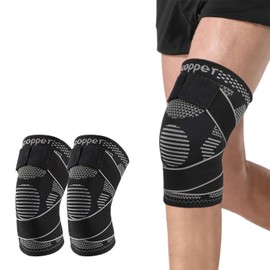 Rodilleras Gym 2 Piezas,Rodillera Ortopedica de Meniscos Adjustable,Gris-L | Rodilleras Deportivas de Compresión para Hombre y Mujere,Knee Brace Elastica de Soporte para correr,basquetbol,voleibol y más