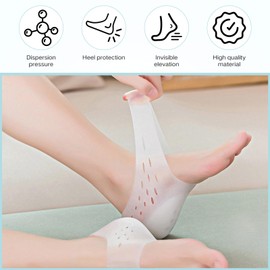 Didiseaon 1 Pair Height Increase Insoles, Universal Invisible Non-Slip Shoe Lift Cushion for Women Men Silicone Heel Protector Pad 5.5CM