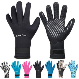 Neoprene Gloves for Snorkeling Diving Kayaking Surfing Spearfishing All Watersports (Black, M)