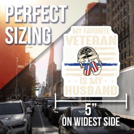 My Favorite Veteran is My Husband Magnet - Patriotic Fridge Magnet - Military Spouse Gift - Veteran Appreciation - USA Themed Magnet Decorative Magnet AAMT0992