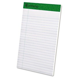 Earthwise 100% Recycled Perforated Pads, Narrow Rule, 5 x 8, White, 12/Pack, Sold as 1 Dozen