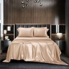 AiMay 6 Piece Satin Pillowcases Bed Sheet Set Deep Pocket