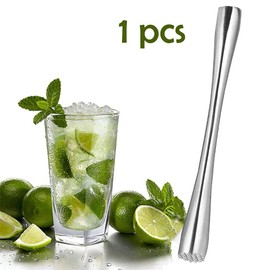 Sertay Cocktail Pestle Made of Stainless Steel, Cocktail Muddler, Muddler, Pestle Bartending Tools, for Cocktail Puree Made of Natural Mint, Lime and Citrus Fruits (26 cm/10.2 inches)