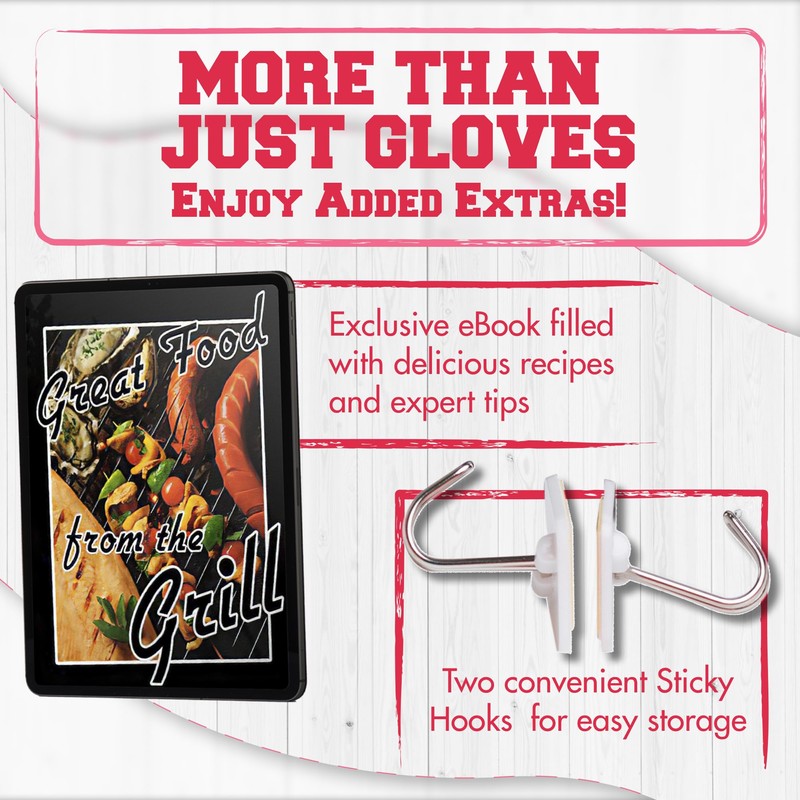 KITCHEN PERFECTION Silicone Smoker Oven Gloves For Women -Extreme Heat