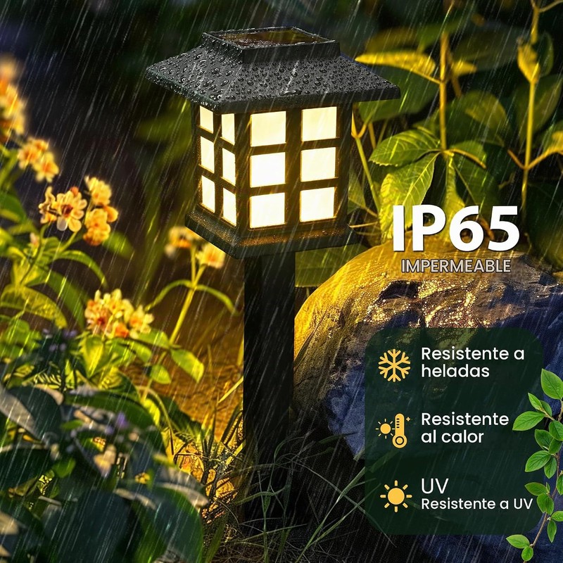 Luces Solares GIGALUMI FXD-12 – Pack 12 LED impermeables para
