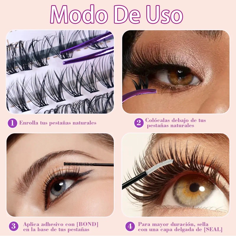 Kit De Extensiones De Pestañas 30d+40d Lash Curvatura 9-16m