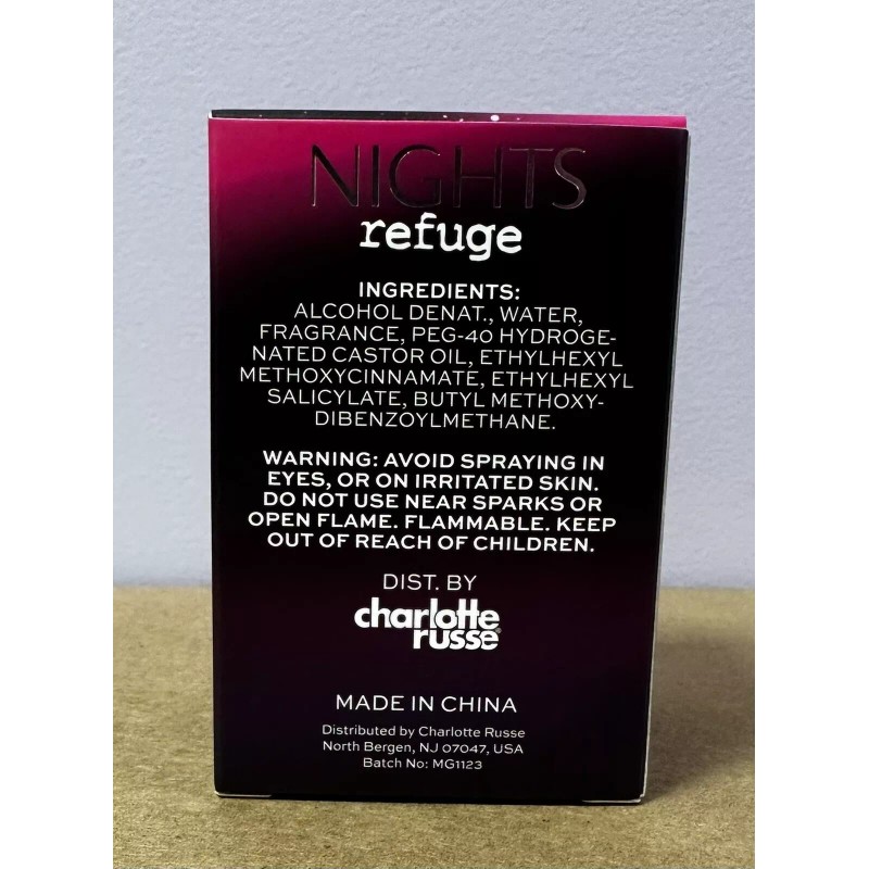 Charlotte Russe Refuge Nights Women’s Perfume Spray 3.4 fl oz/100