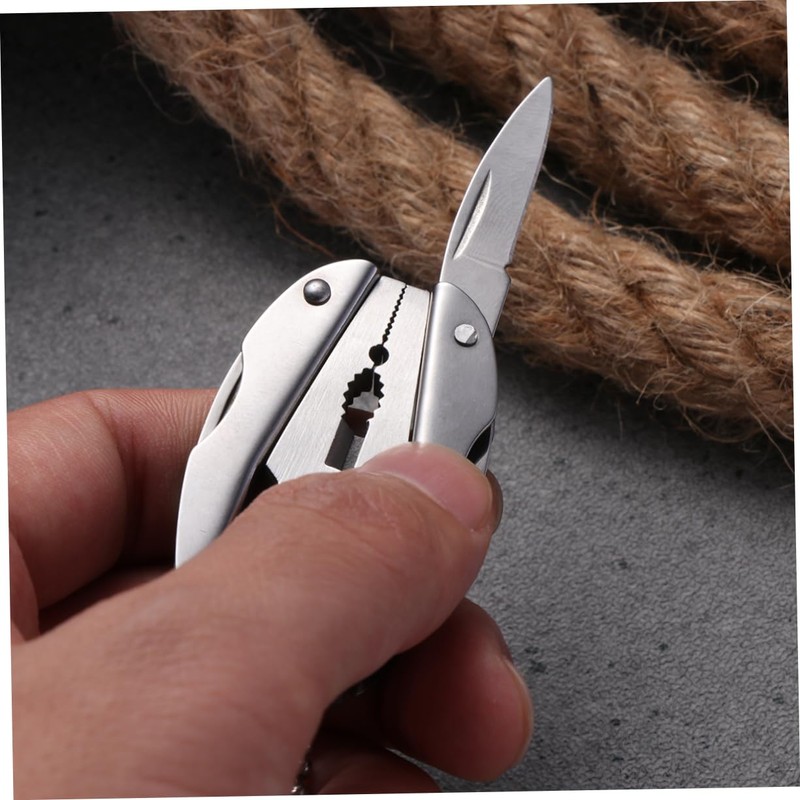 KONTONTY Sturdy Stainless Steel Mini Pliers for Cutting Multi-use Folding