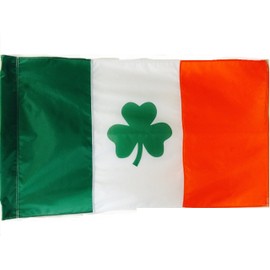 WINDSTRONG 2.5x4 FT (Pole Sleeve) Double Sided Ireland Irish St Patricks Shamrock Clover Leaf Flag (Sewn Stripes) Deluxe Outdoor SolarMax Nylon Flag Made in The USA