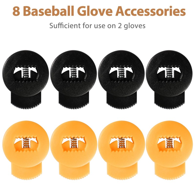 Glove Locks, 8-Pack Baseball/Softball Glove Lace Locks – Vibrant Colors,