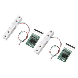 QUARKZMAN Pack of 2 Digital Load Cell 20 kg + HX711 Module Weighing Sensor 24 Bit Precision A/D Dual Channel for DIY Portable Electronic Kitchen Scale Kit
