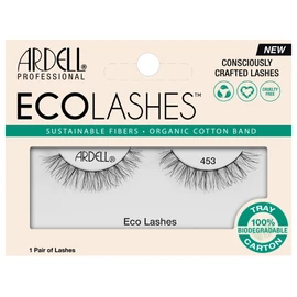 Ardell Eco Lashes 453, Sustainable Fibers False Eyelashes, Organic Cotton Band, Lightweight Natural Look, 1 Pair