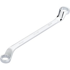 VIGOR Double Ring Spanner V7750-20X22, SW 20 x 22 mm, External Double Hexagon Profile, 15 Degree Offset, 285 mm Length, Chrome-Plated, in Accordance with DIN 838/ISO 10104