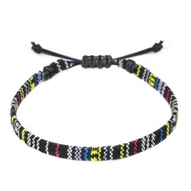 Hand Woven Rainbow Color Bracelet Bohemian Style Adjustable Beach Jewelry for Women Summer GiftColor: Q gold