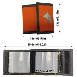 EUPHENG High Grade10 Clear Pocket Leader Wallet Size 4X4 inch Fly Fishing Tippet Case Tippet Storage Fly Fishing Great for Pre-Tied Carp and Catfish Rigs(Orange)