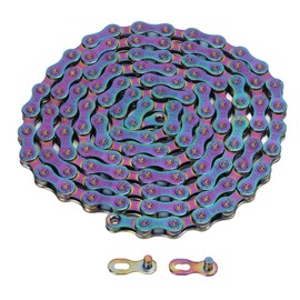 9 Speed Bike Chain 9 Speed Carbon Steel Colorful Sensitive Shifting Heat Treatment Bicycle Chain for Mountain Bike