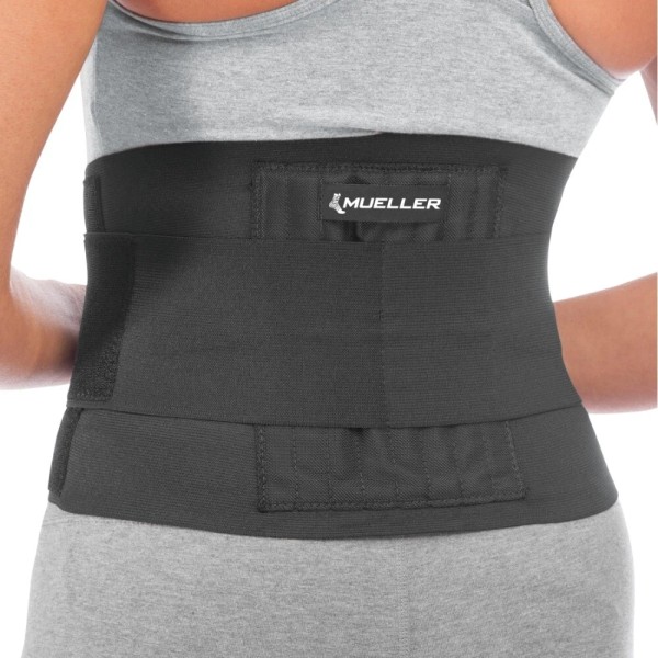 Adjustable Back Brace, Black, One Size Fits Most