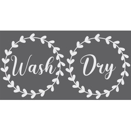 Wall Decal: Wash and Dry Stickers for Laundry Machines Vinyl - Washer and Dryer Combo with Creative Heart Ring Designs for Laundry Room - 28" x 28"