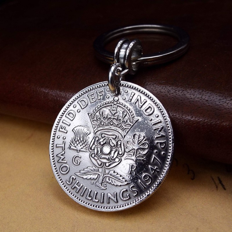 A Silver Dream 1947 2 Shilling Coin Keyring
