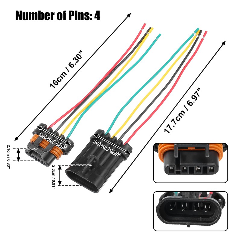 QUARKZMAN 1 Set 4 Pin Oxygen Sensor Connection Adapter Plug