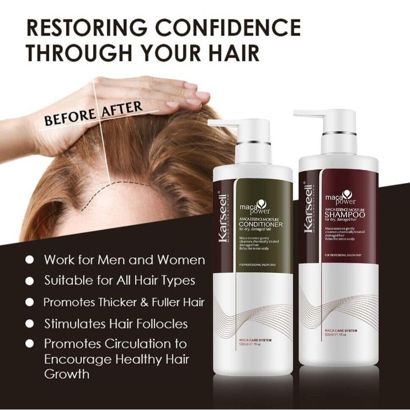 Karseell Dry Damaged Hair Repair Set Shampoo Conditioner Mask MACA