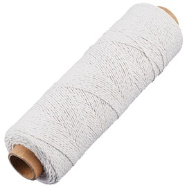CABODYALS 200M 1mm Cotton Cord Macrame Braided Cord White Soft 3 Strand Twine Knitted Crochet Replacement String Yarn Rope Cords for Jewellery Making Bracelet Making Waxed Thread Diy Craft Supplies