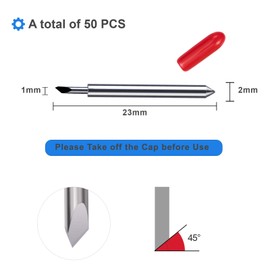 STREWEEK 50PCS Replacement Cutting Blades for Cricut Explore Air/Air 2 /Maker，45 Degree Standard Fine Point Blades for Most General Purpose Cutting