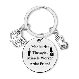Nail Technician Gift Keyring Nail Tech Keychain Manicurist Therapist Appreciation Gifts Beautician Manicurist Graduation Gifts Nail Stylist Gifts Thank You Gifts Manicurist Coworker Boss Lady Gift