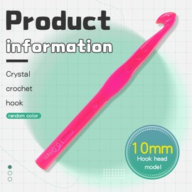 Crochet Hooks, 10mm Large Crochet Hooks, Big Crochet Hooks with Ergonomic Handles for Beginners, Transparent Crochet Needles for Knitting Chunky Yarn Blanket Carpet Scarves