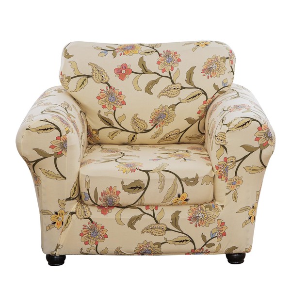Lamberia Printed Sofa Cover for 2 Cushion Couch High Stretch