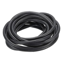 DMiotech 10mmx7mmx5m Plastic Non Split Corrugated Tube for Indoor and Outdoor Cord Management Lap Tidy Office Garden