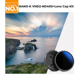 K&F Concept 43mm ND2-400 Variable ND Filter, 9 Adjustable Levels, Lens Cap, Optical Glass, 18 Layer Coating, Thin Frame, Cleaning Cloth Included, Perfect for Video Shooting (NANO-K Series)