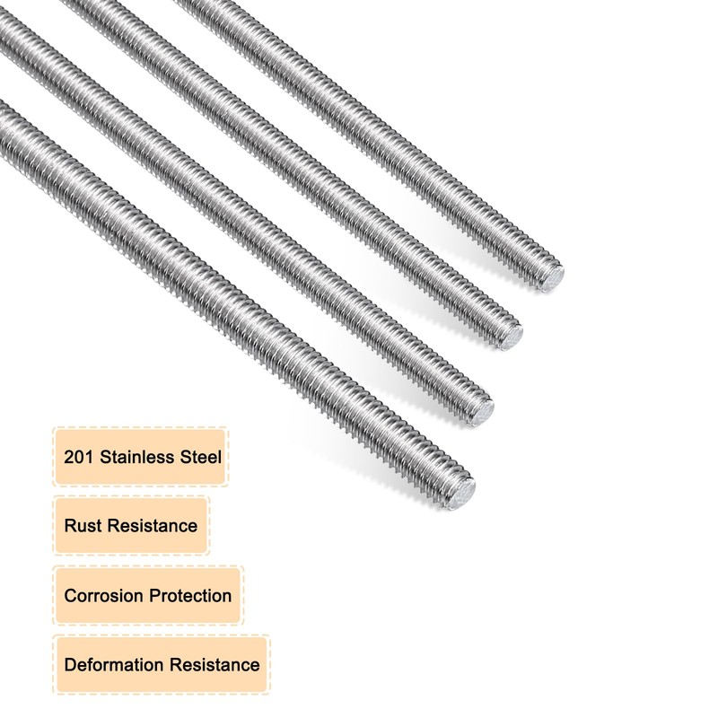 sourcing map 20pcs 8/32 Inch M4 Threaded Rods with 40pcs