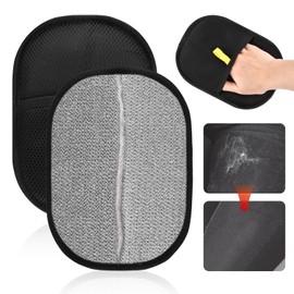 Pet Grooming Glove, 2pcs Pet Hair Remover Mitt Grooming Gloves for Dog & Cat with Long & Short Fur(Black)