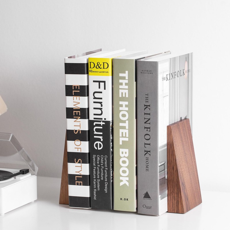 Muso Wood Wooden Bookends, Thick, Non-Tumble, Bookstands, Stylish, Sturdy and