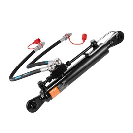 VEVOR Hydraulic Top Link Cat.1-1 (8-1/4 in, 18-1/8~26-3/8 in), Hydraulic Cylinder with 2 Hoses & G3/8" Check Valve