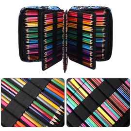 BOMKEE Large Pencil Case 220 Slots Colored Pen Organizer Bag Portable Handy Drawing Painting Storage Stationery Pouch Waterproof Multilayer Pencils Holder for Adults