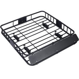 Roof Cargo Basket & Carrier - Heavy-Duty Steel, Top Mount Design for SUVs & Trucks, 150lbs Max Capacity Roof Rack, Universal Compatibility (43" x 38.5")
