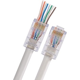 Triplett GEM High Speed Modular CAT5 Pass-Thru Connector, Male, Jar of 100 (CAT5-HSPJAR)