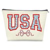 Udinaz USA Coquette Bow Makeup Bag, Patriotic Makeup Bag, Aesthetic