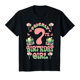 Kids Prickly 7th Cute Birthday Girl Cactus-Themed Age 7 Party T-Shirt