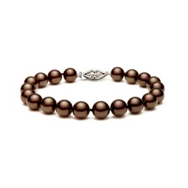 8-9mm Classic Cocoa Freshwater Cultured Pearl Bracelet for Women AA+ Quality with Sterling Silver Clasp, 7.5" - PremiumPearl