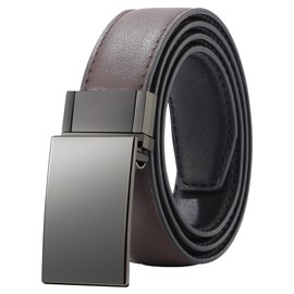 Kajeer 2-in-1 Reversible Children's Belt for Boys PU Leather Belt with Metal Buckle for School Uniform & Leisure Youth & Toddler Black & Brown, Gunmetal Buckle (Black+Coffee)