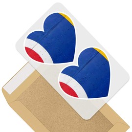 2 x 10cm Heart Vinyl Stickers - RAF Roundel Airplane Plane Air Force Decals 46233