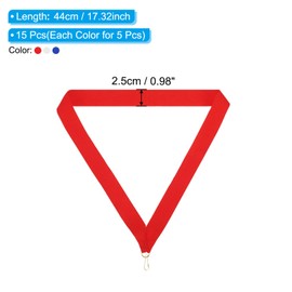 PATIKIL Award Neck Ribbons with Snap Clips Set, 15 Pcs Polyester Striped Medal Lanyards Ribbon for Competitions Sports Meetings Sports Party, Red, Blue, White