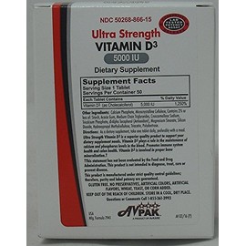 Avpak Vitamin D3 Tablets 5000IU, 50 Count