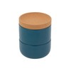 Ceramic and Cork 3 Piece Stackable Salt and Pepper Cellar