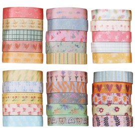 ZXTGBQ 30 Rolls Washi Tape Set, Masking Tape, Washi Tape Set, Decorative Tape for Crafts, Beautify Bullet Journals, Planner