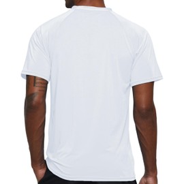 YuKaiChen Rashguard Men's Swimming Shirt, Quick-Drying, Breathable Swimming T-Shirt with Short Sleeves, Rash Guards, Water Sports for Men, White